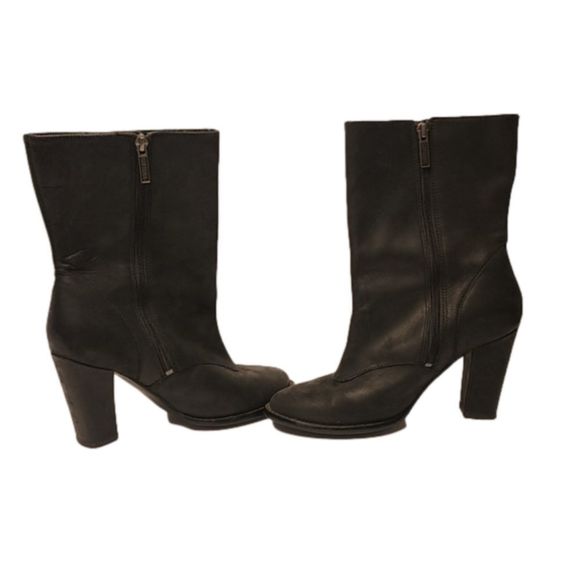 Harley Davidson Moto Boots Size 8 Leather Zip Side Button Accents Stamped Logo - Picture 11 of 16